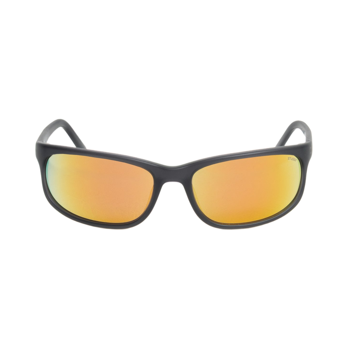 338423 Stussy Julian Sunglasses Frost Black Orange Mirror Lens