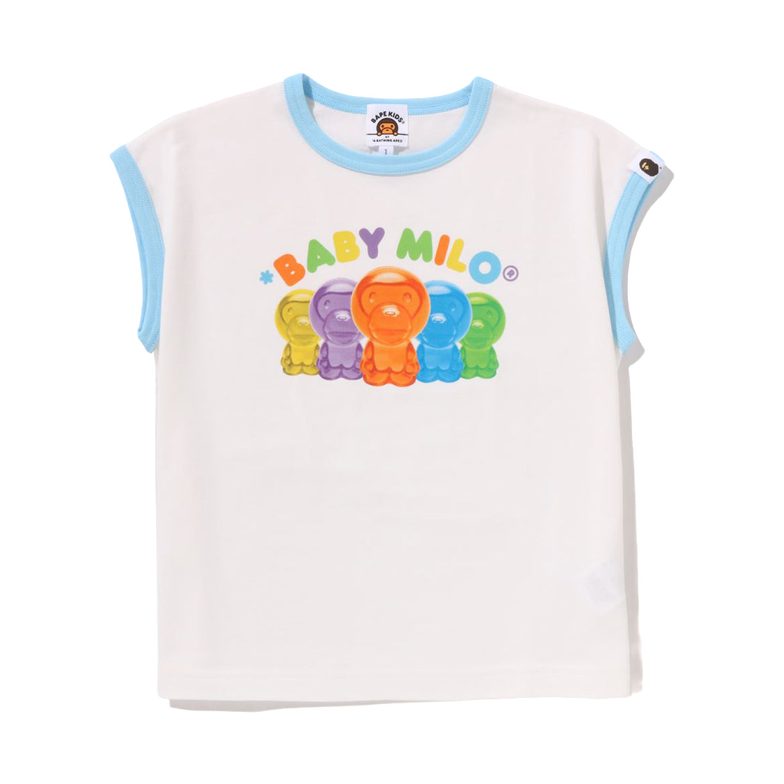 (키즈) 베이프 베이비 마일로 구미 캔디 티셔츠 화이트((Kids) BAPE Baby Milo Gummy Candy T-Shirt White)