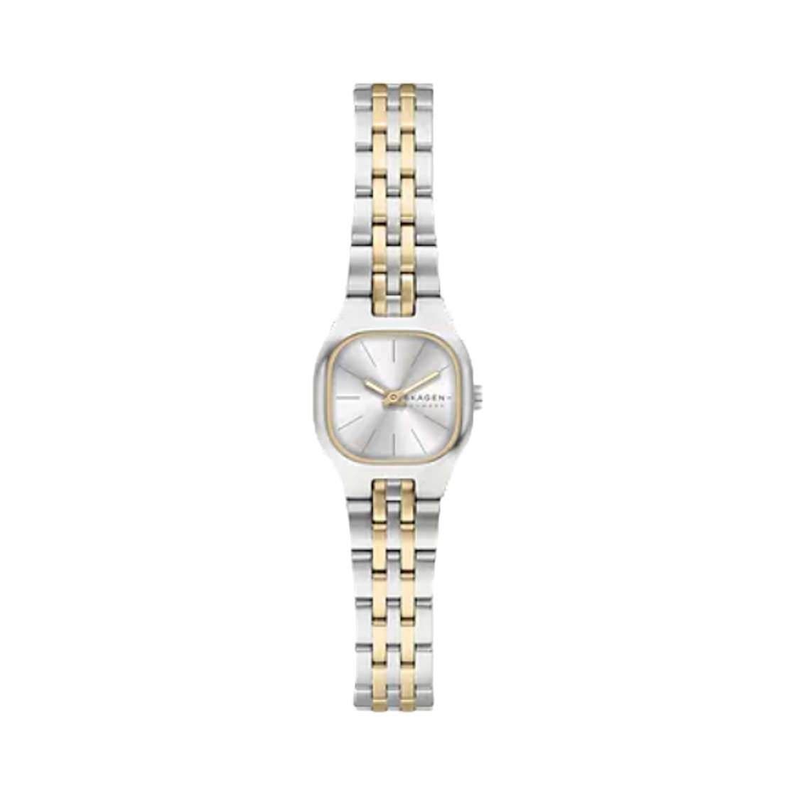 스카겐 멜렘 마이크로 투톤 쿼츠 투핸드 22mm 스테인리스 스틸 실버 골드(Skagen Mellem Micro Two-Tone Quartz Two-Hand 22mm Stainless Steel Silver Gold)