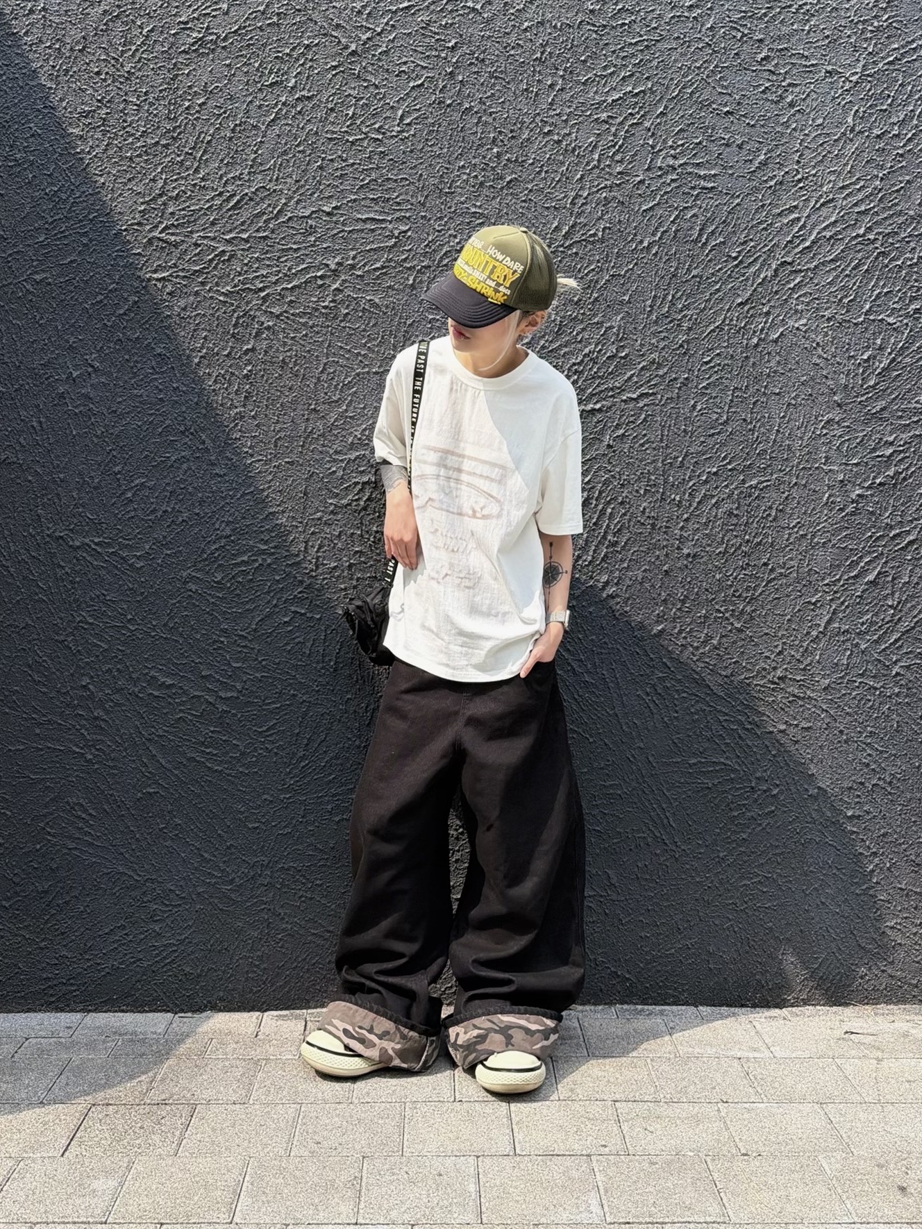 Kapital Kountry Kounter Kulture Trucker Cap Black Blue 착용 스타일 - 3