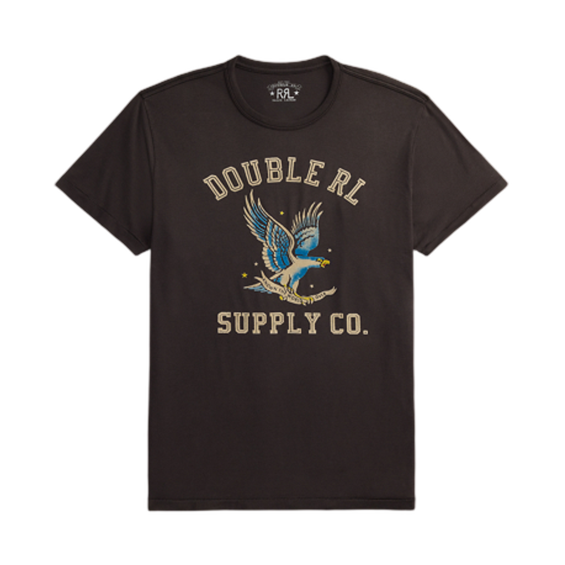 더블알엘 가먼트 다이 저지 그래픽 티셔츠 페이디드 블랙(Double RL Garment Dyed Jersey Graphic T-Shirt Faded Black) - 1