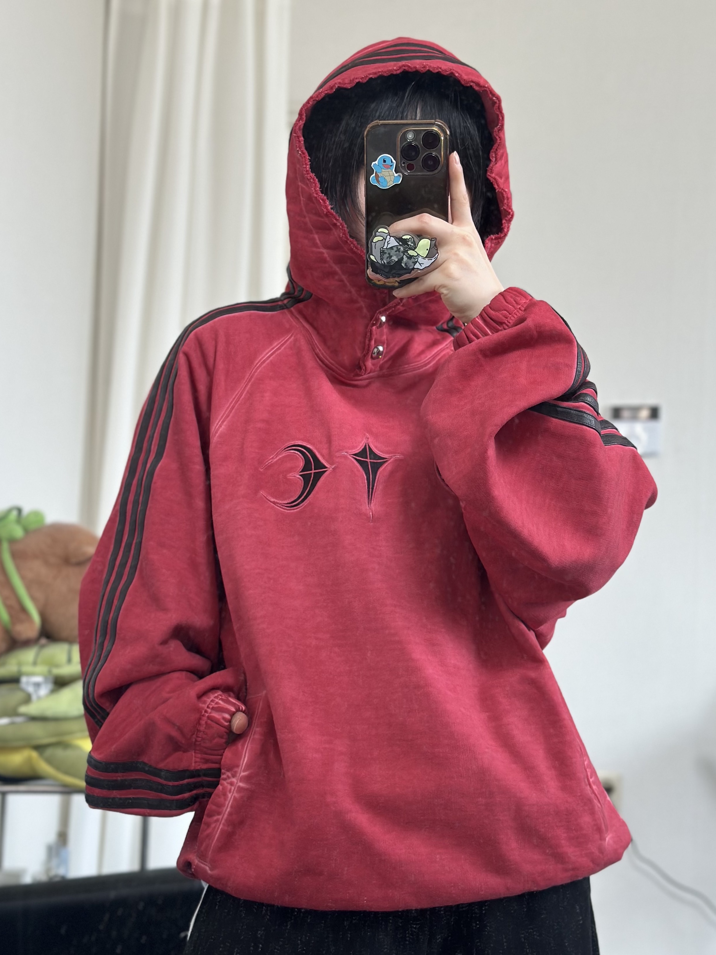 Adidas x Thug Club Sweat Hoodie Power Red - KR Sizing 착용 스타일 - 1