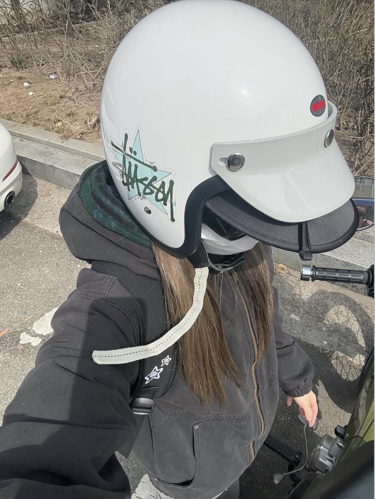 YOUCHE QS Duck Cap Black 착용 스타일