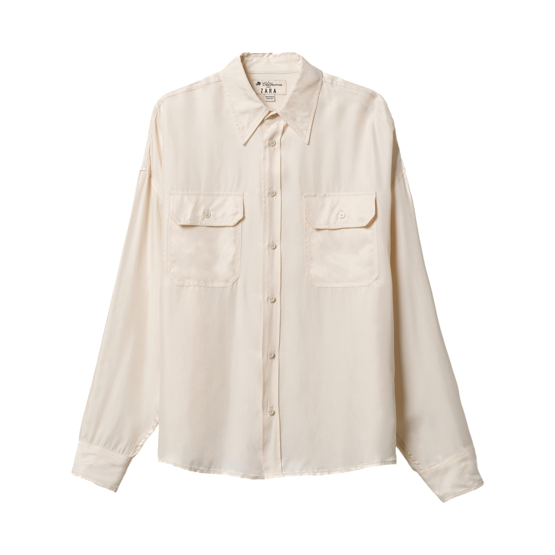 1437/801/733 Zara x Willy Chavarria Fluid Cupro  Viscose Shirt Cream