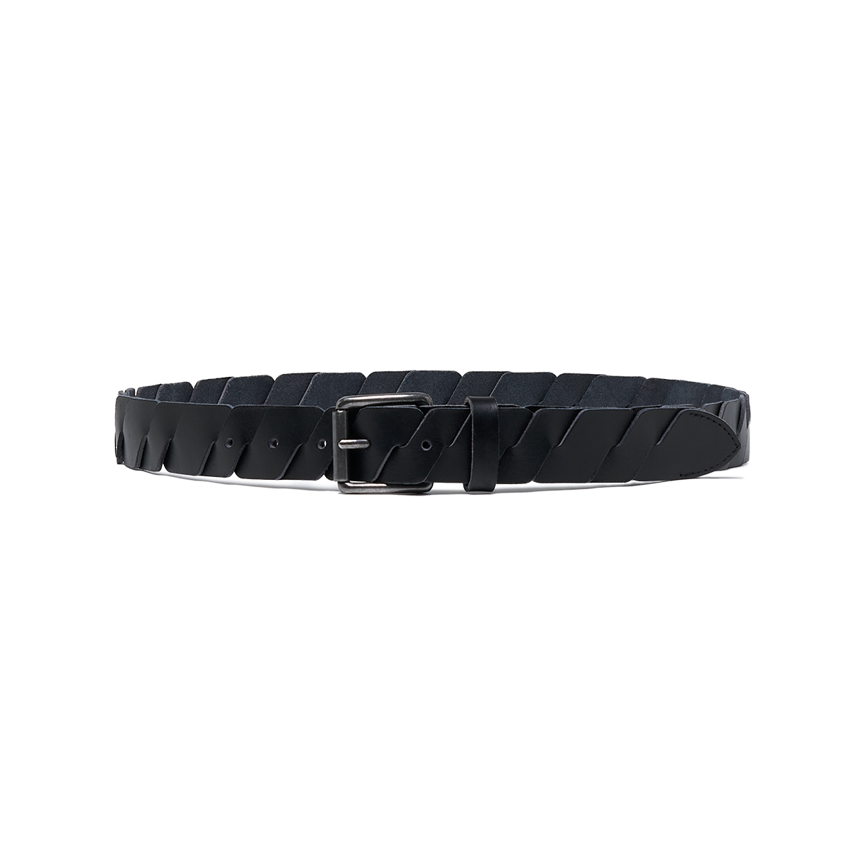 컷 오프 풀그레인 레더 벨트 (블랙)(Cut-Off Full Grain Leather Belt (Black))