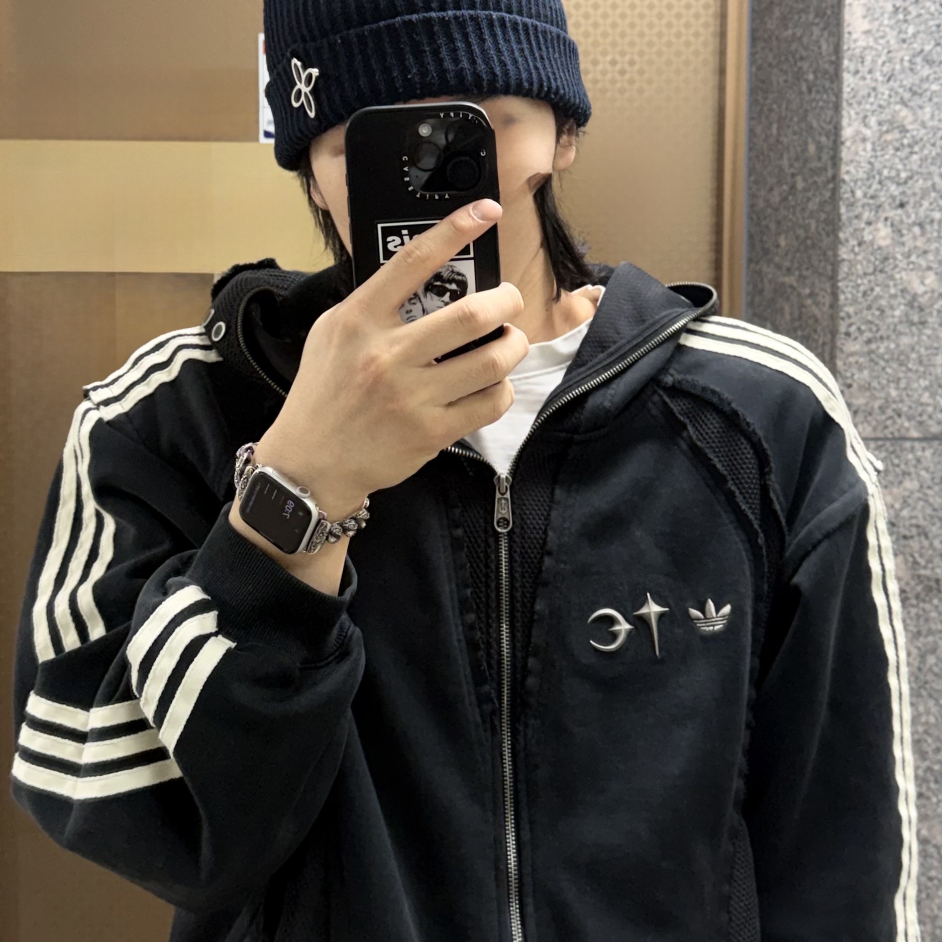 Adidas x Thug Club Teamgeist Sweat Hooded Zip Up Black - US Sizing, Adidas x Thug Club Teamgeist Sweat Hooded Zip Up Black - KR Sizing 착용 스타일