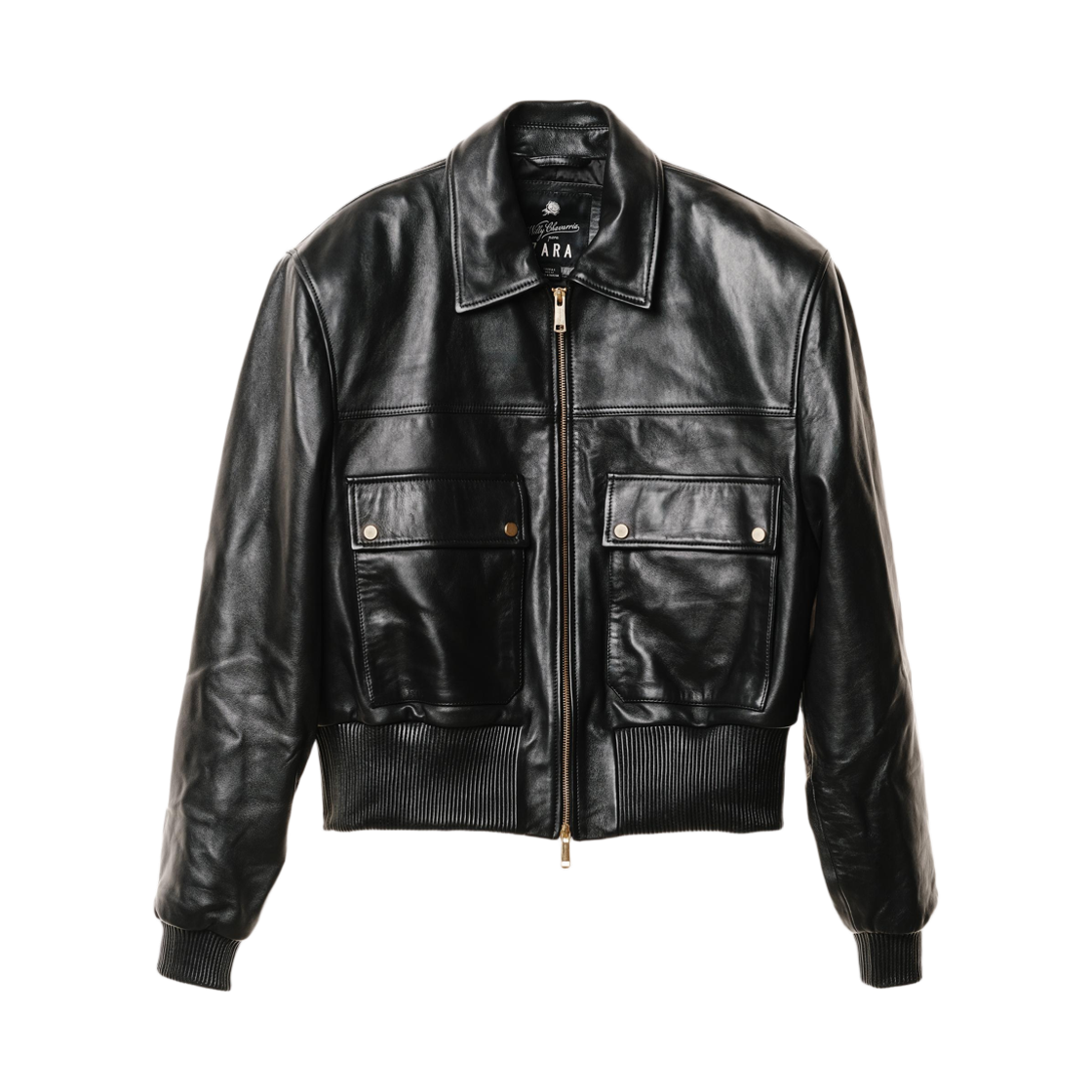자라 x 윌리 차바리아 크롭 핏 나파 레더 자켓 블랙(Zara x Willy Chavarria Cropped Fit Nappa Leather Jacket Black)