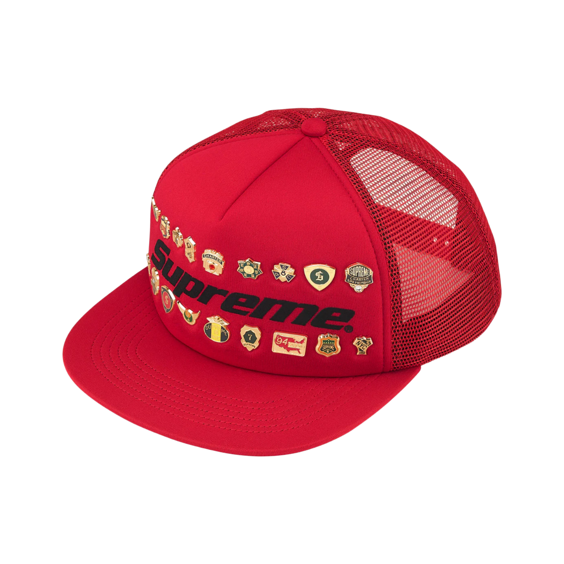 슈프림 핀 메쉬 백 5-패널 레드 - 26SS