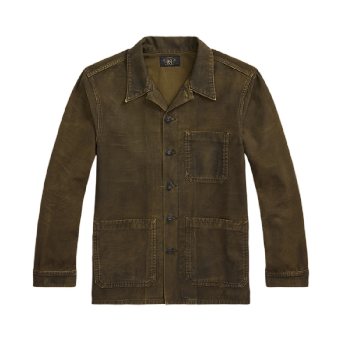 더블알엘 리버스 사틴 오버셔츠 워시드 브라운(Double RL Reverse Satin Overshirt Washed Brown)