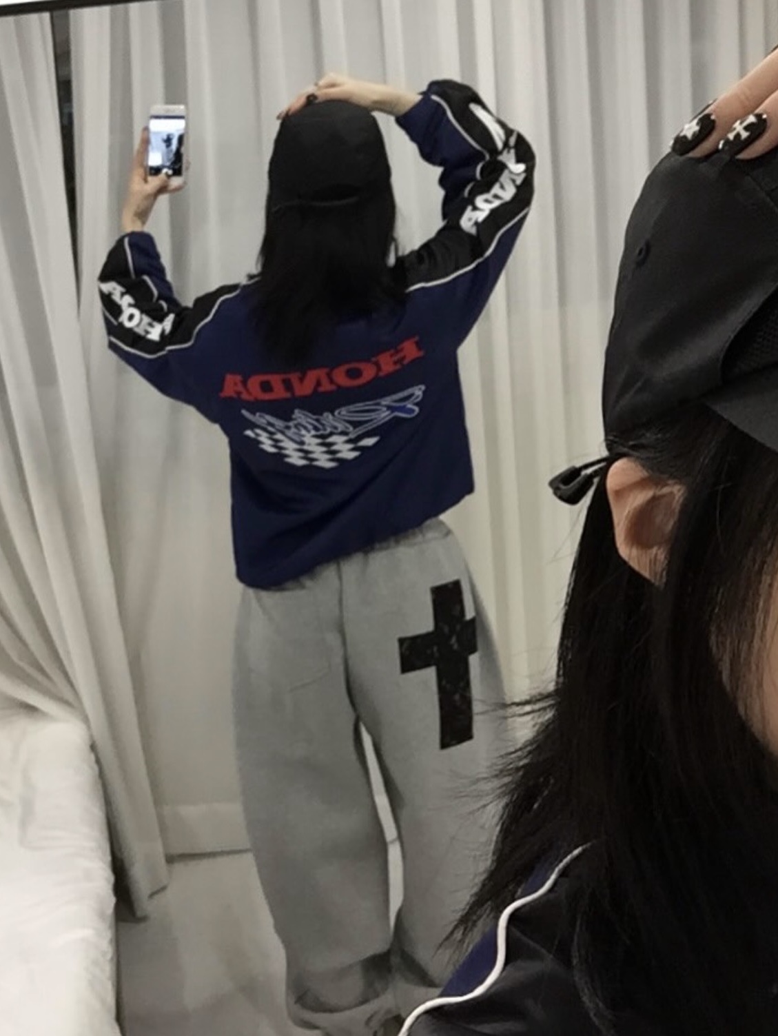 Honda Racing Blouson Blue 착용 스타일 - 2