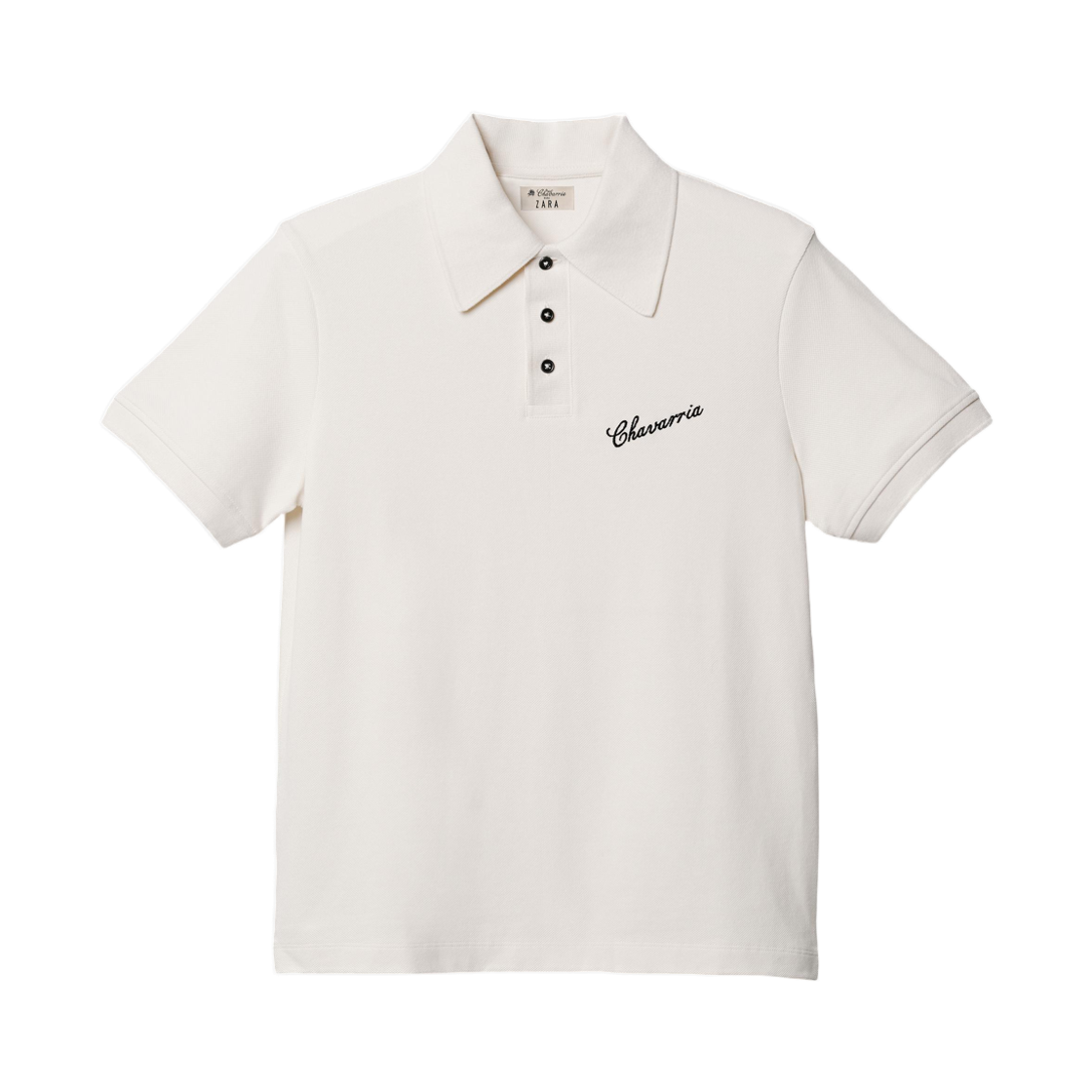 0526/464/251 Zara x Willy Chavarria Slim Fit Polo Shirt Oyster White