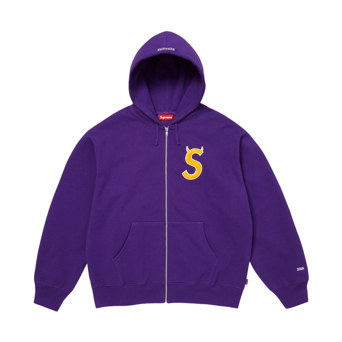 슈프림 데빌 S 로고 집업 후드 스웨트셔츠 퍼플 - 26SS(Supreme Devil S Logo Zip Up Hooded Sweatshirt Purple - 26SS) - 1