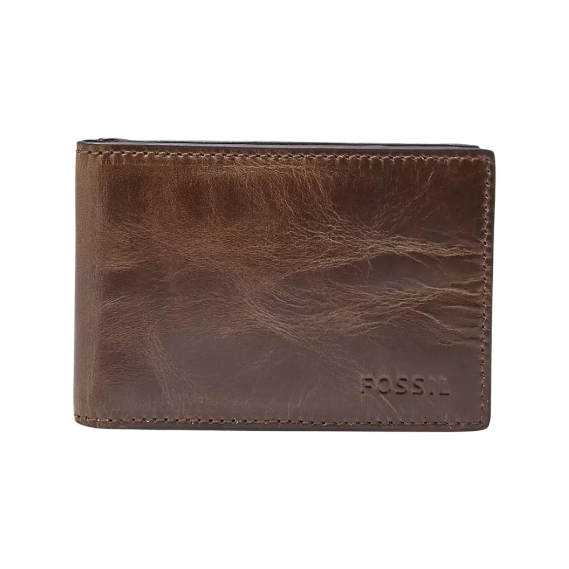 파슬 데릭 레더 머니 클립 반지갑 다크 브라운(Fossil Derrick Leather Money Clip Bifold Wallet Dark Brown)