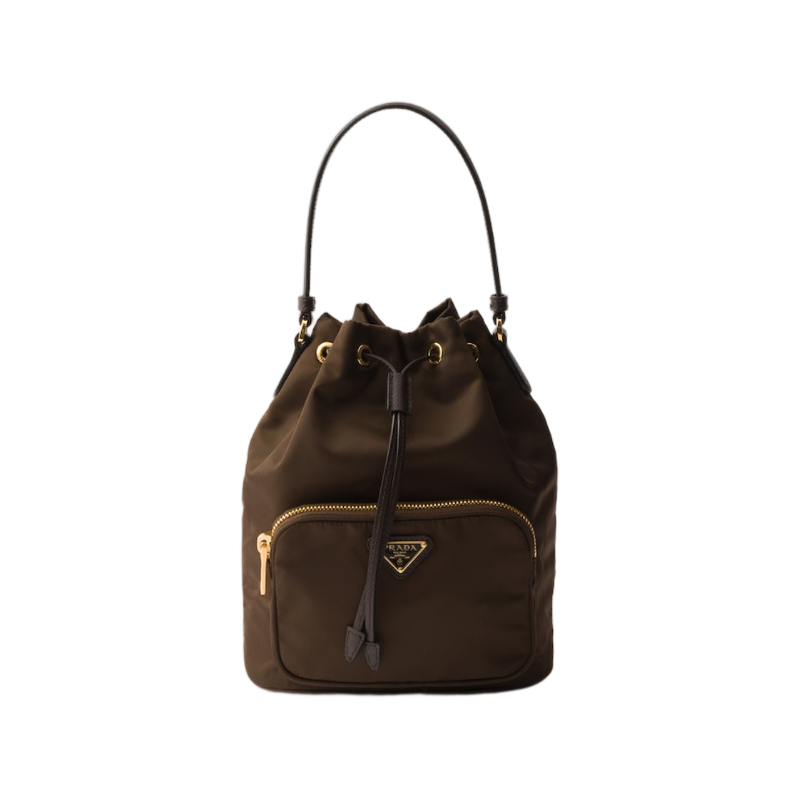 1BH038-RV44-F0038 Prada Duet Re-Nylon Bucket Bag Sienna
