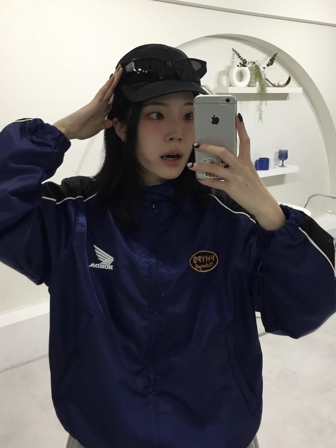 Honda Racing Blouson Blue 착용 스타일 - 3