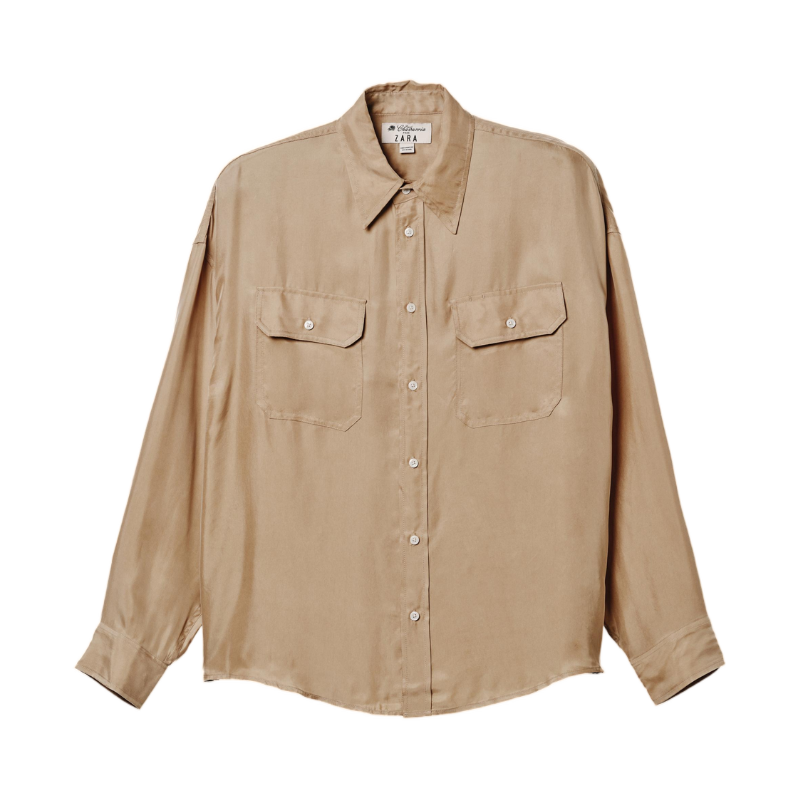 1437/801/710 Zara x Willy Chavarria Fluid Cupro Viscose Shirt Beige