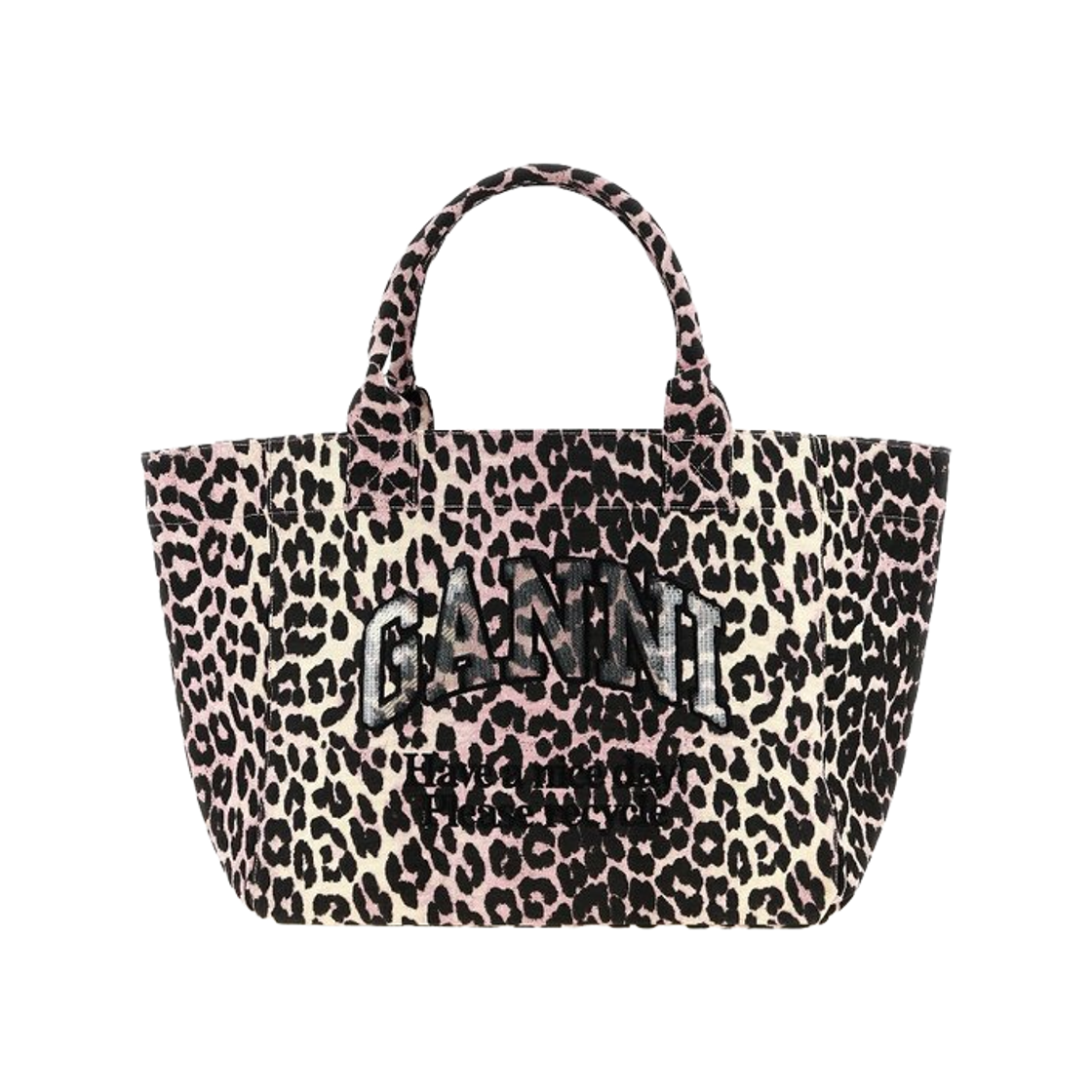 가니 레오파드 미디움 토트백 블리치드 모브(Ganni Leopard Medium Tote Bag Bleached Mauve)