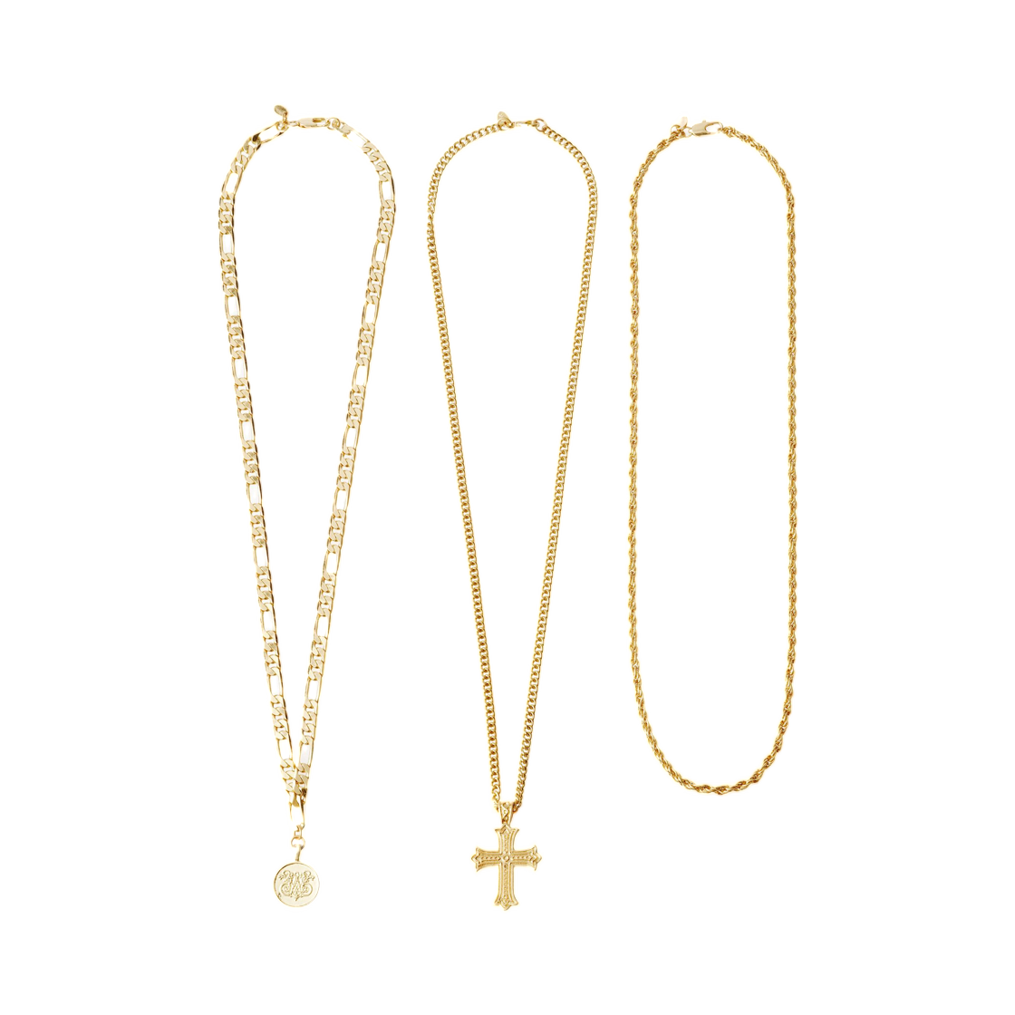 자라 x 윌리 차바리아 컴바인 네크리스 골드 (3개 세트)(Zara x Willy Chavarria Combined Necklaces Gold (Set of 3))