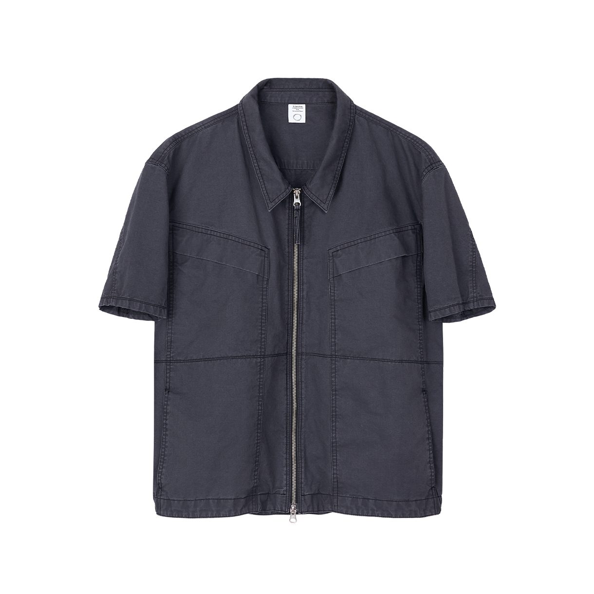 조우 빈티지 워시드 플랩 포켓 워크 셔켓 차콜(CHOWOO Vintage Washed Flap Pockets Work Shacket Washed Charcoal)