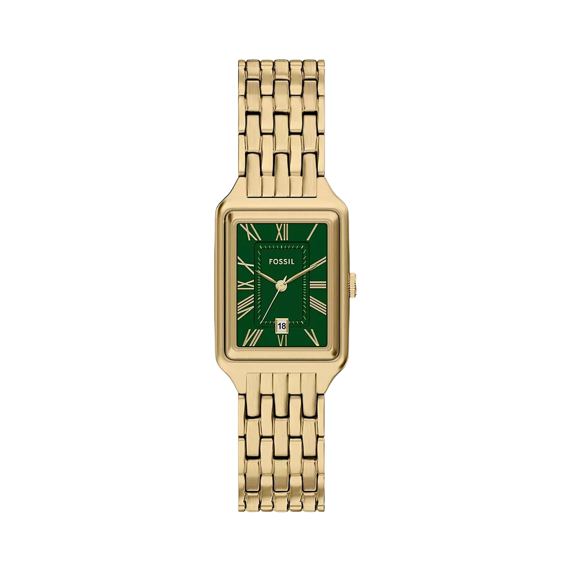 (W) 파슬 라켈 쓰리핸드 쿼츠 23mm 스테인리스 스틸 그린 골드((W) Fossil Raquel Three-Hand Quartz 23mm Stainless Steel Green Gold)