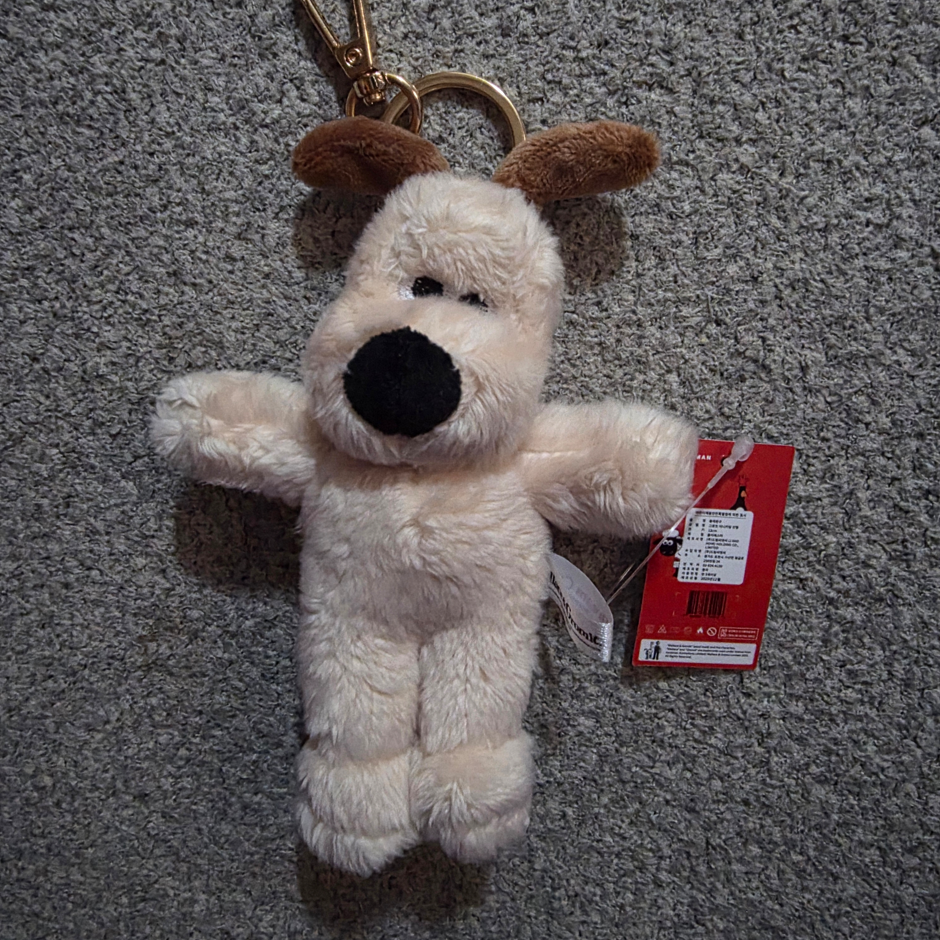 Dream C&C Wallace & Gromit Keyring Plush 16cm 착용 스타일