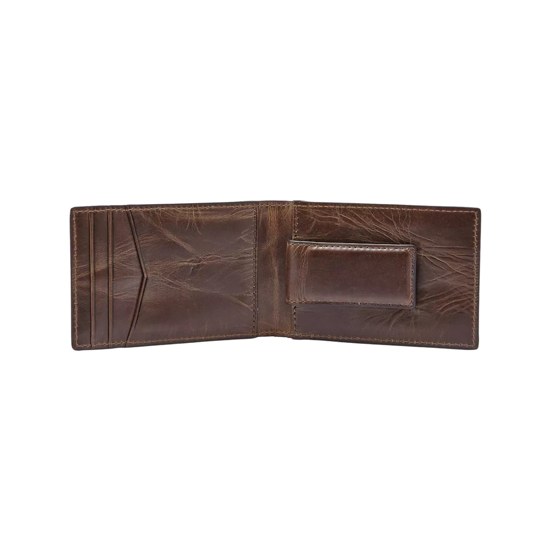 파슬 데릭 레더 머니 클립 반지갑 다크 브라운(Fossil Derrick Leather Money Clip Bifold Wallet Dark Brown) - 3