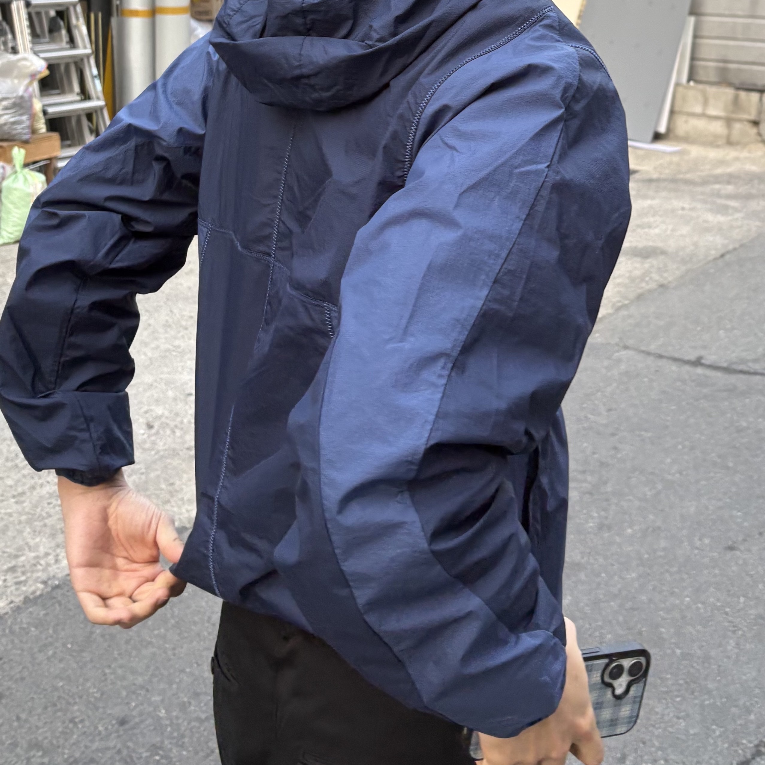 Sansan Gear Paneled Jacket Blue_26SS 착용 스타일