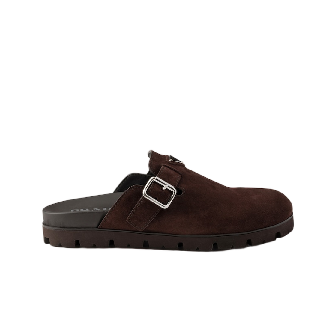 2S3003-054-F0003 Prada Suede Mules Dark Brown