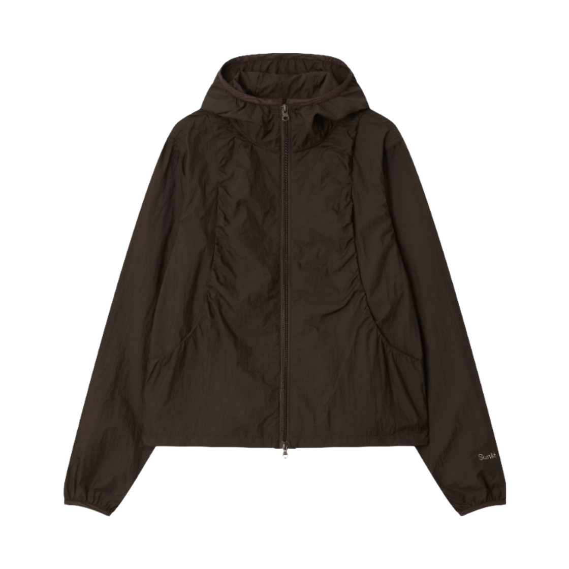 썬릿 후디드 윈드 브레이커 브라운(SUNLIT Hooded Wind Breaker Brown)