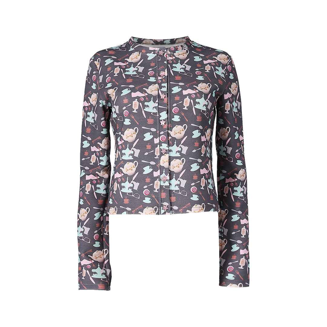 혼쿄 티 파티 패턴 가디건(Honkyo Tea Party Pattern Cardigan)