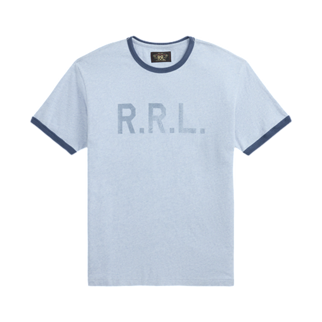더블알엘 로고 저지 링거 티셔츠 라이트 블루 헤더(Double RL Logo Jersey Ringer T-Shirt Light Blue Heather) - 1