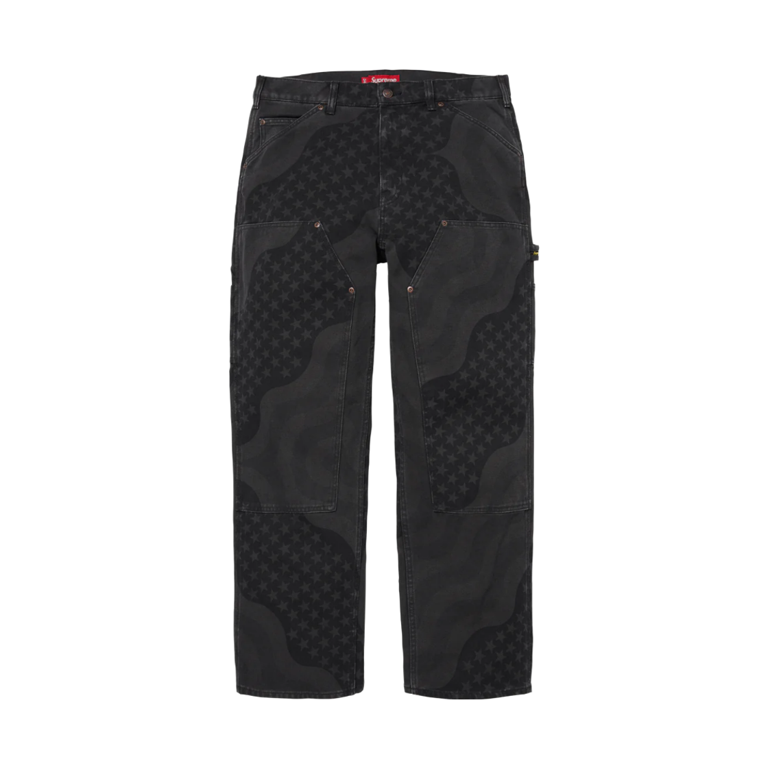 슈프림 플래그 더블 니 페인터 팬츠 블랙 - 26SS(Supreme Flag Double Knee Painter Pant Black - 26SS) - 1