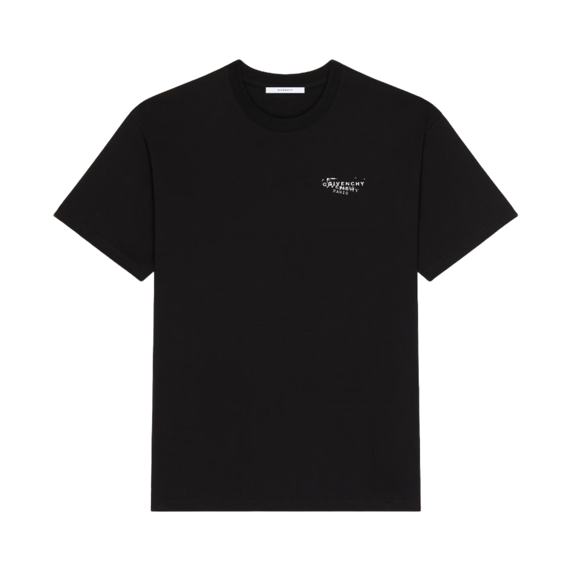 지방시 스탬프 프린트 코튼 티셔츠 블랙(Givenchy Stamp Print Cotton T-Shirt Black) - 1