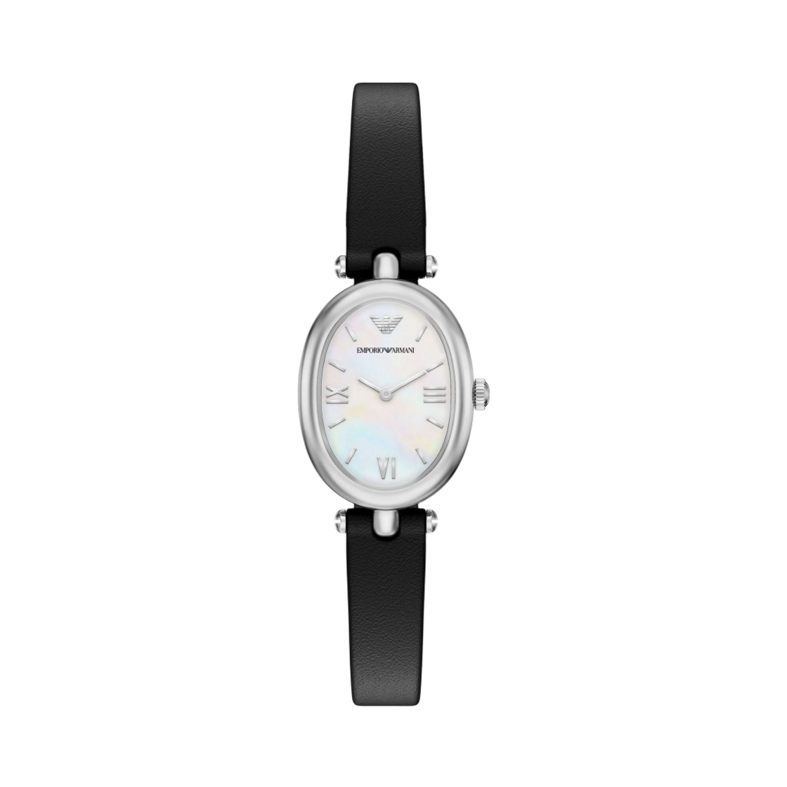AR11778 (W) Emporio Armani Quartz Two-Hand 28mm Leather Mother of Pearl Black