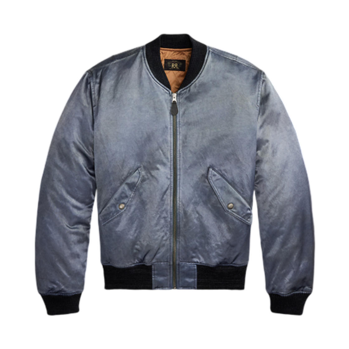 더블알엘 임브로이더 사틴 플라이트 자켓 빈티지 블루(Double RL Embroidered Satin Flight Jacket Vintage Blue)