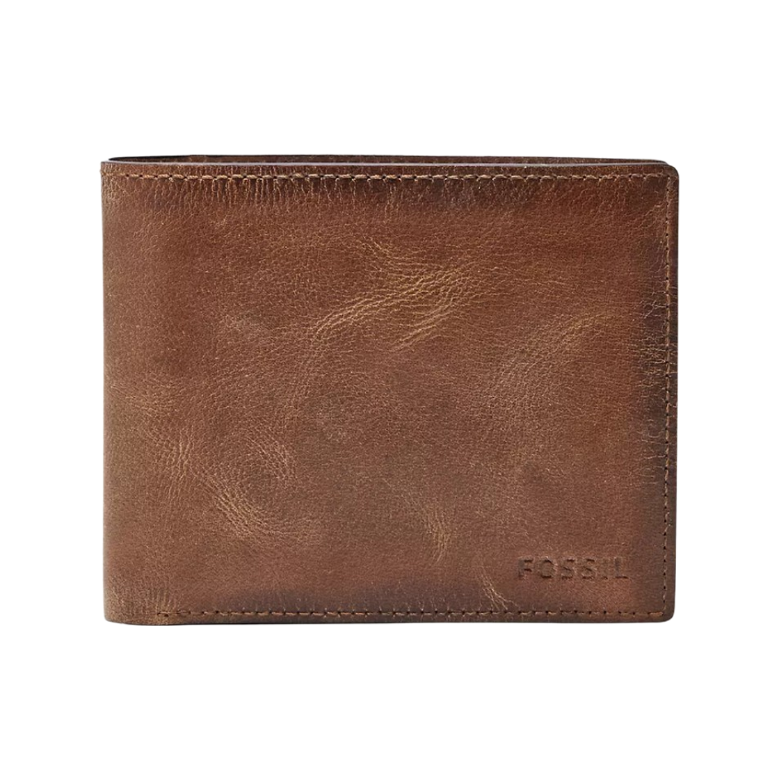 ML3687200 Fossil Derrick RFID Large Coin Pocket Bifold Wallet Brown