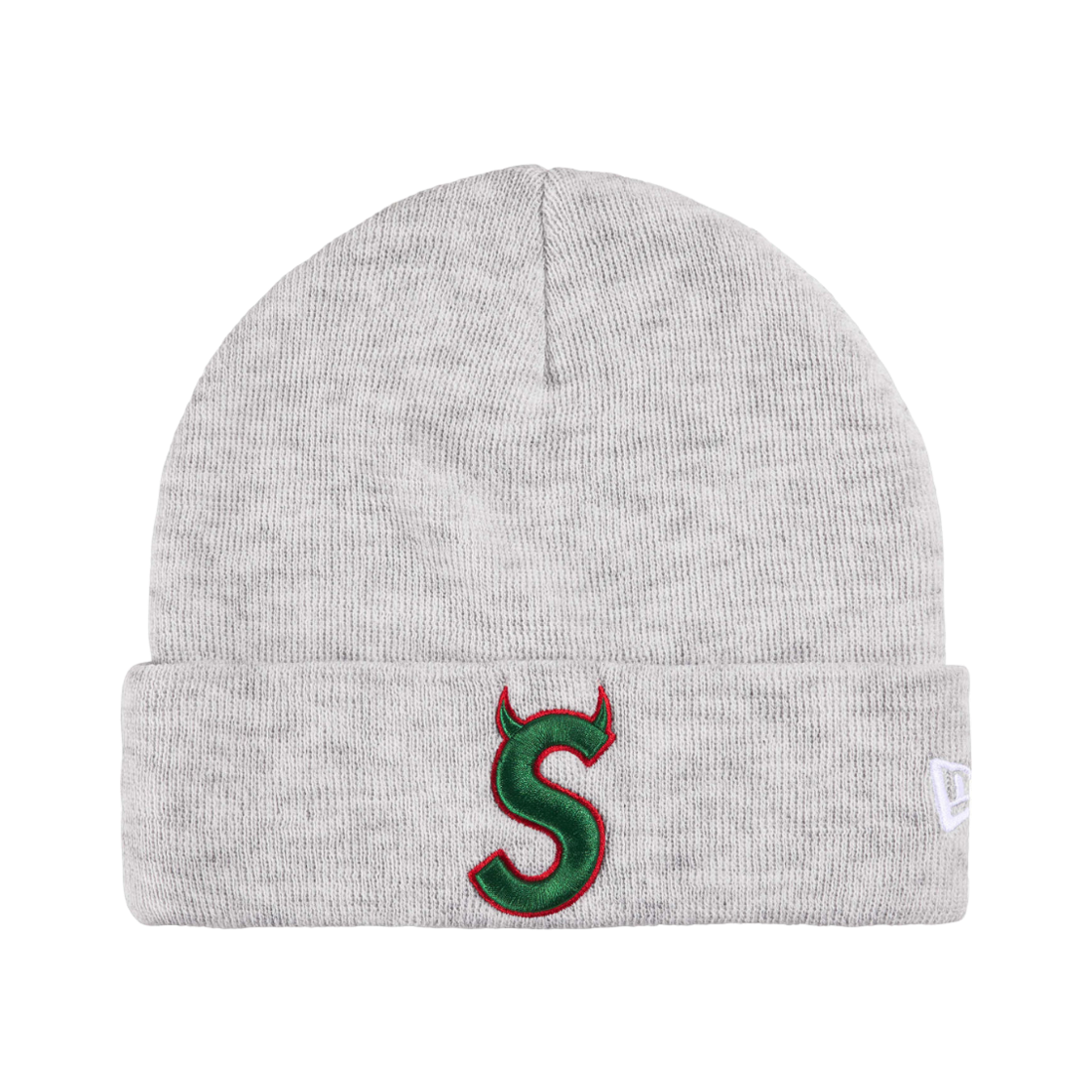 슈프림 뉴에라 데빌 S 로고 비니 애쉬 그레이 - 26SS