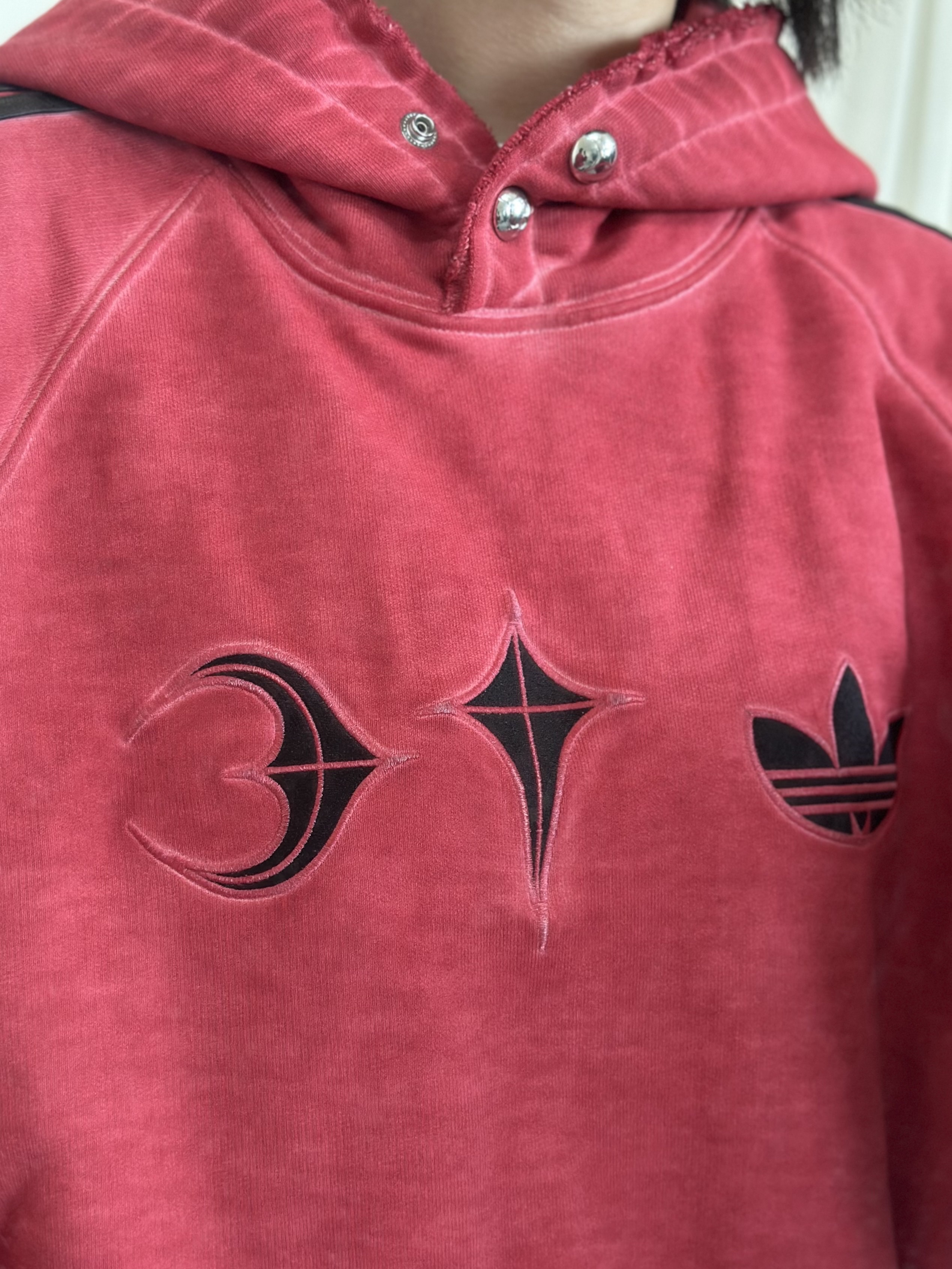 Adidas x Thug Club Sweat Hoodie Power Red - KR Sizing 착용 스타일 - 4