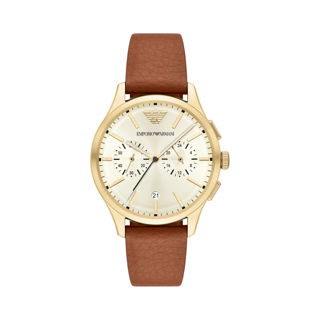 AR11714 Emporio Armani Quartz Chronograph 42mm Leather Gold Brown