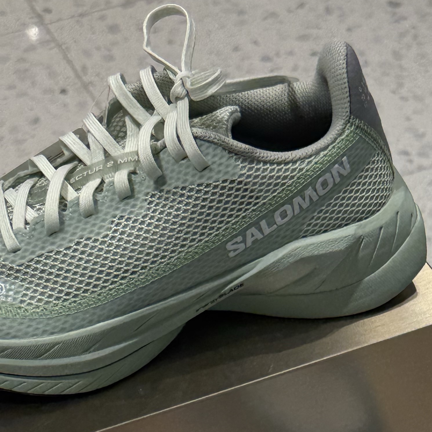 Salomon x MM6 Maison Margiela Spectur 2 Seafoam Green 착용 스타일