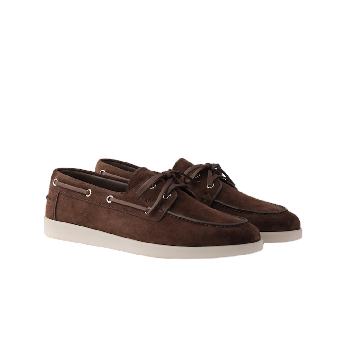 프라다 스웨이드 보트 슈즈 레이스 다크 브라운(Prada Suede Boat Shoes with Laces Dark Brown) - 2