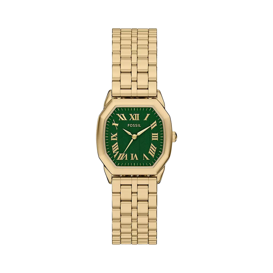 (W) 파슬 할로우 쿼츠 쓰리핸드 27mm 스테인리스 스틸 그린 골드((W) Fossil Harlow Quartz Three-Hand 27mm Stainless Steel Green Gold)