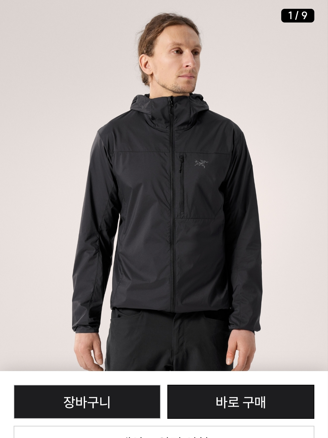 Arc'teryx Squamish Hoody Black, Arc'teryx Squamish Hoody Mantis 착용 스타일 - 1