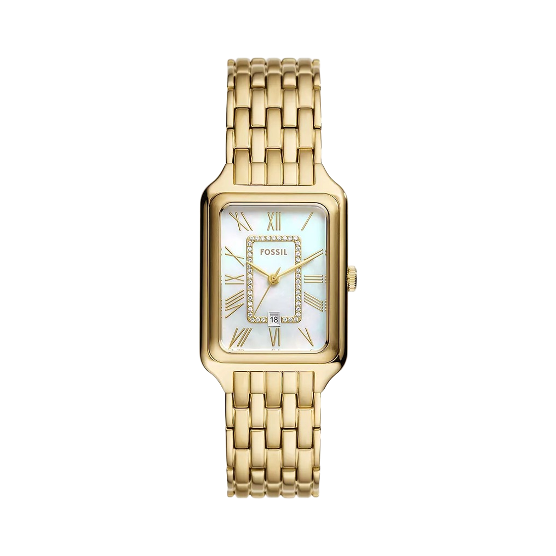 (W) 파슬 라켈 쓰리핸드 데이트 쿼츠 26mm 스테인리스 스틸 골드((W) Fossil Raquel Three-Hand Date Quartz 26mm Stainless Steel Gold)
