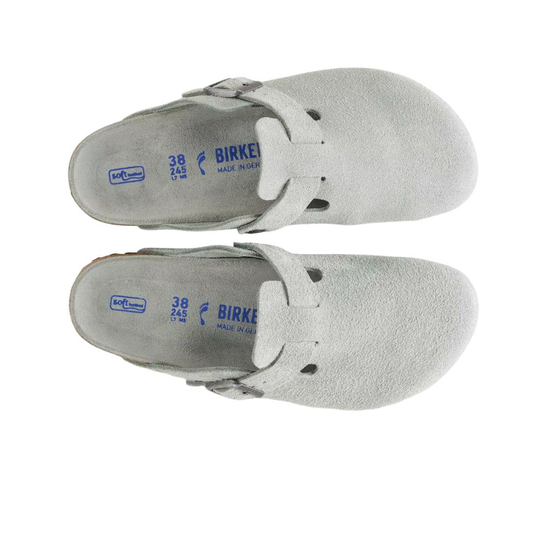 버켄스탁 소프트 풋베드 스웨이드 레더 퓨어 세이지 - 내로우(Birkenstock Soft Footbed Suede Leather Pure Sage - Narrow) - 2