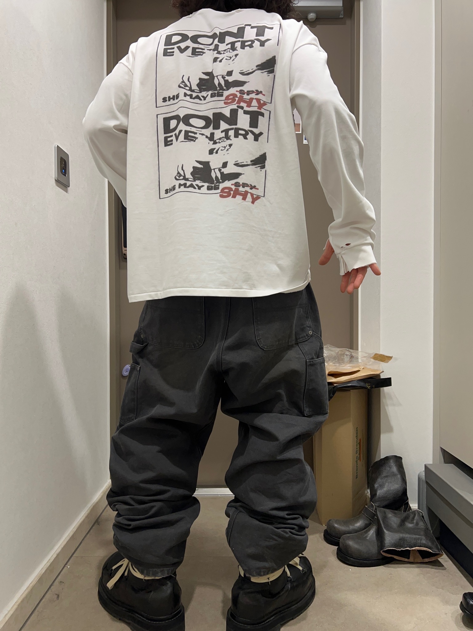 qAp 5-1 Long Sleeve T-Shirt Cream 착용 스타일 - 1