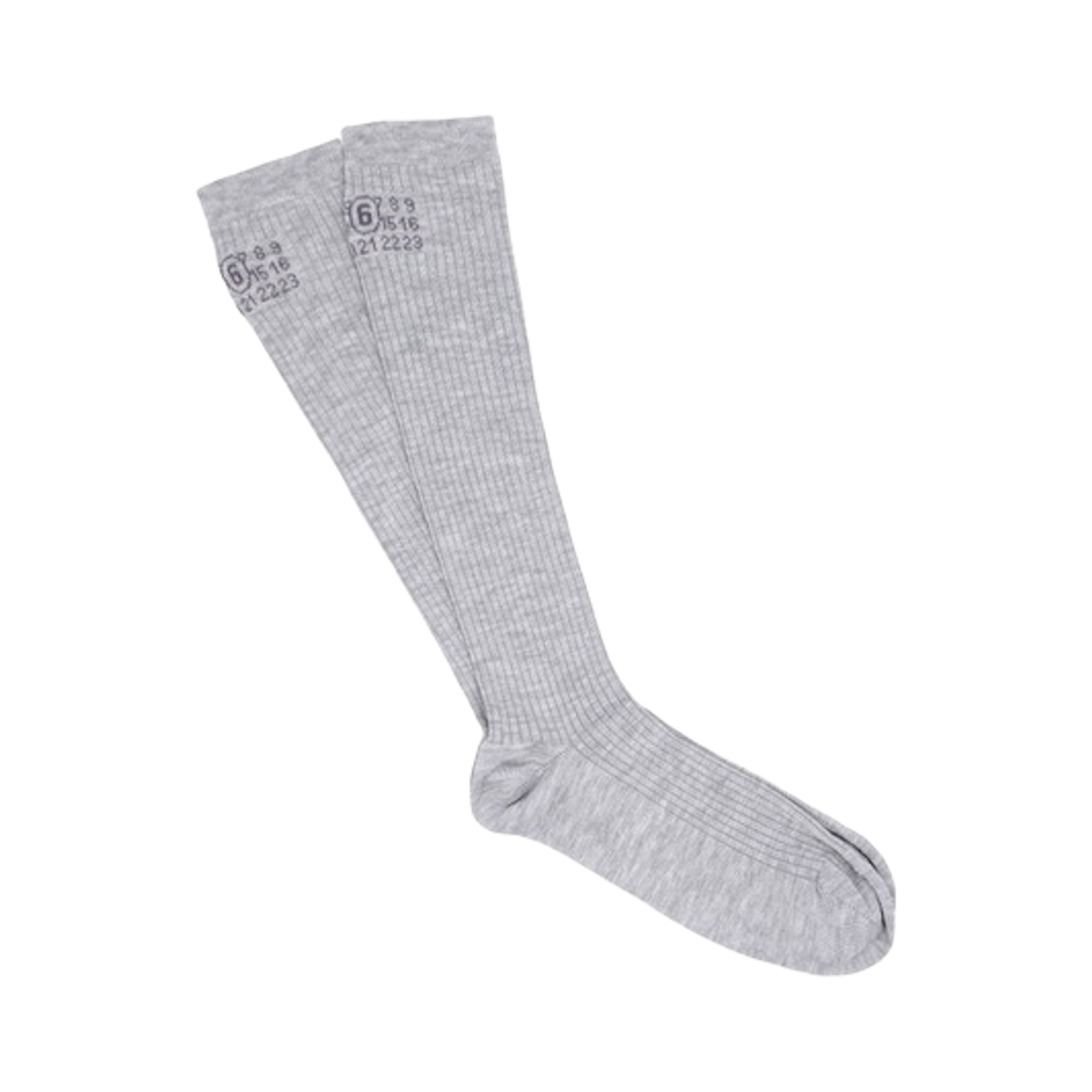 S52TL0038M13244856 MM6 Maison Margiela Numbers Logo Knee-High Socks Grey