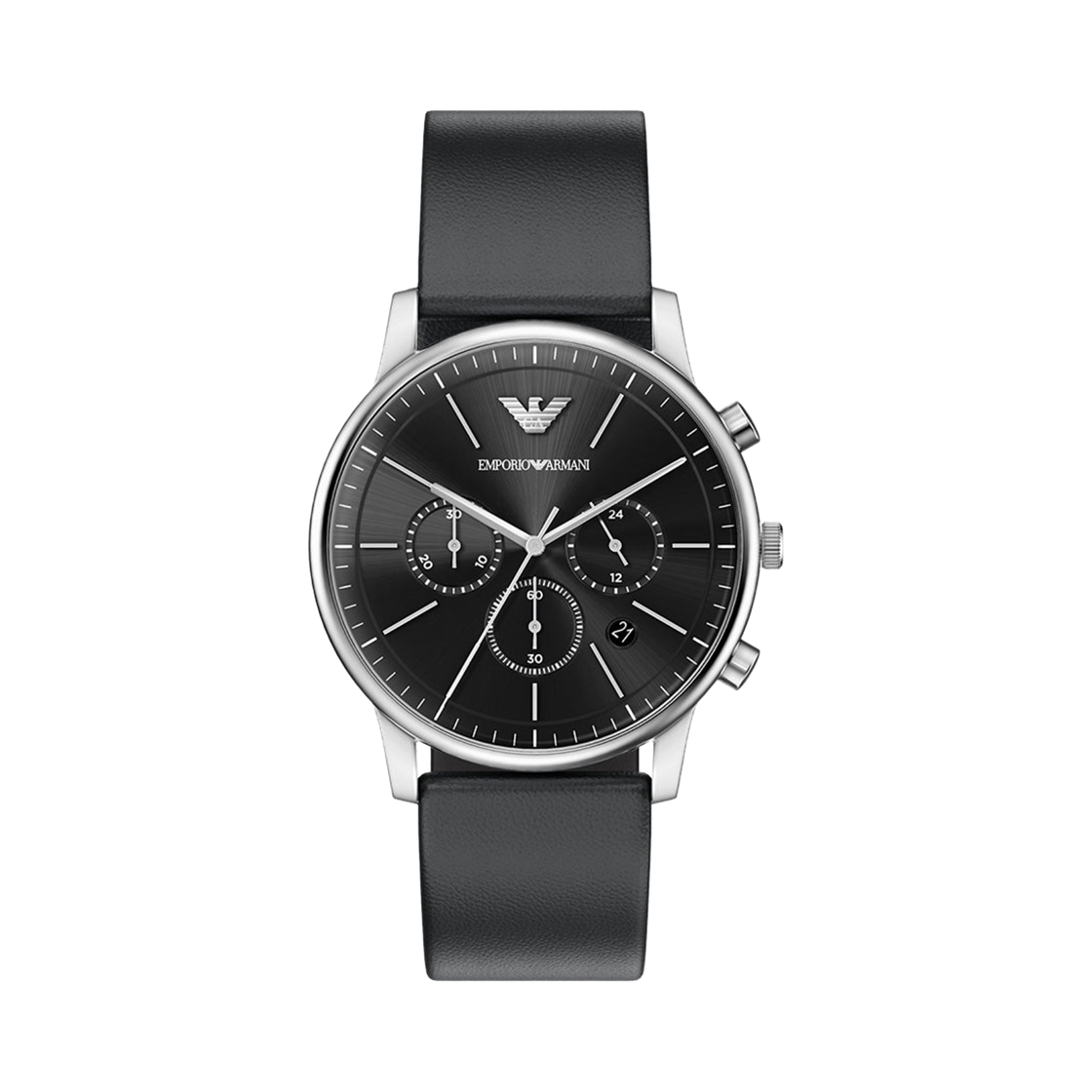 AR11774 Emporio Armani Quartz Chronograph 42mm Leather Black