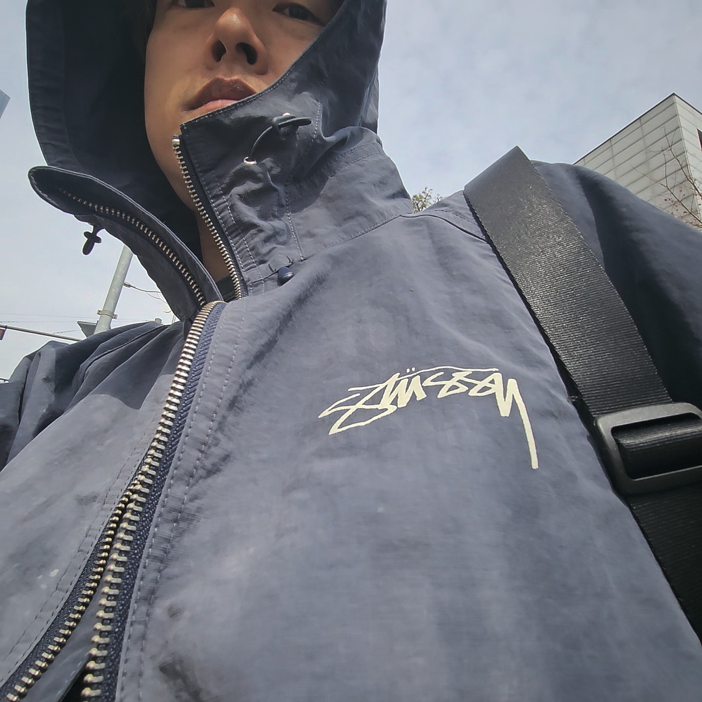 Stussy Wave Dye Beach Shell Jacket Navy, Supreme Washed Chino Twill Camp Cap Zebra - 22FW 착용 스타일 - 5