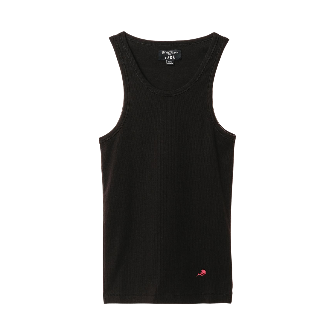 자라 x 윌리 차바리아 립 탱크탑 블랙(Zara x Willy Chavarria Rib Tank Top Black) - 1